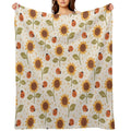 Sunflowers And Ladybugs Shrink-resistant Throw Blanket