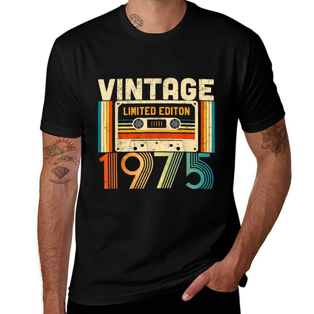 Vintage 1975 50th Birthday Cassette Tape 50 Years Old Bday  Relaxed-fit T-Shirt