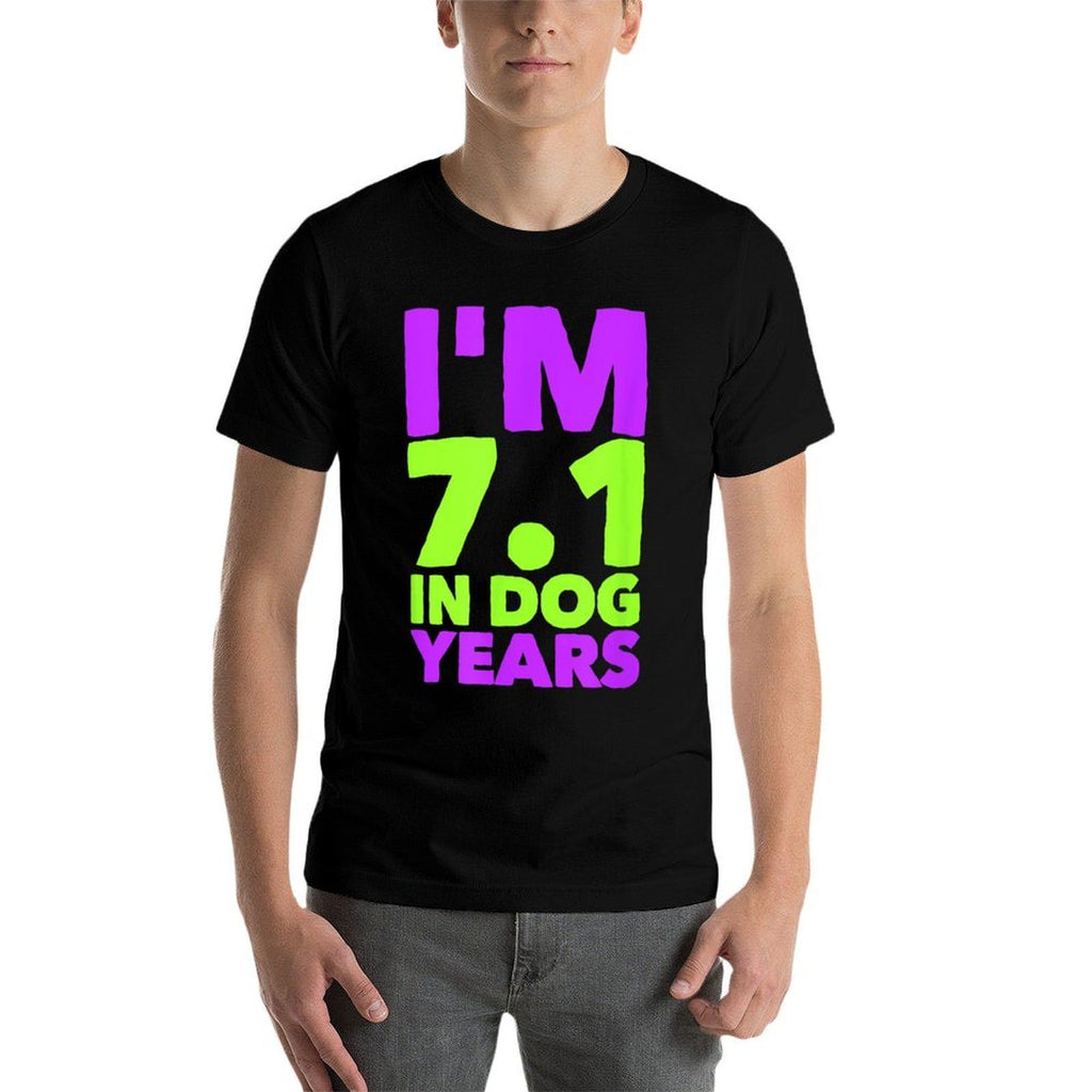 7.1 in Dog Years. Funny 50th Birthday Shirt  Heathered Texture T-Shirt