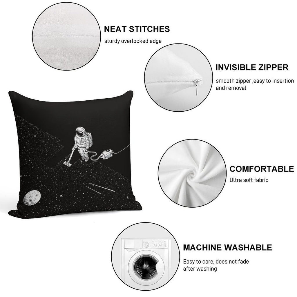 Space Cleaner Soft Style Accent Throw Pillow
