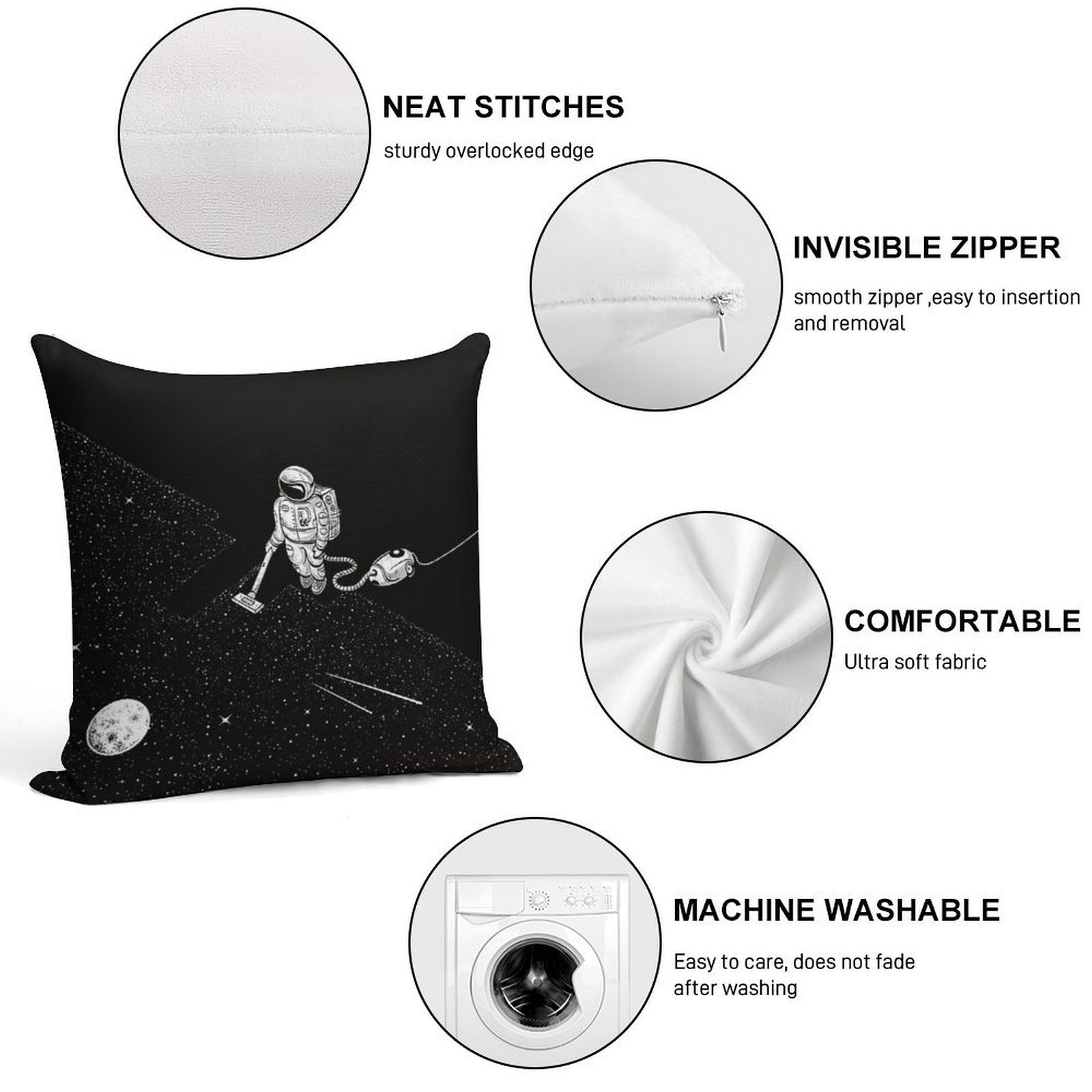 Space Cleaner Soft Style Accent Throw Pillow