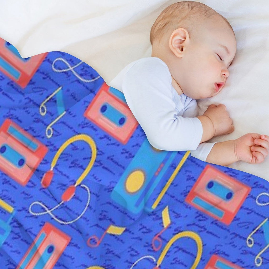 Cool Retro Music Travel-friendly Throw Blanket
