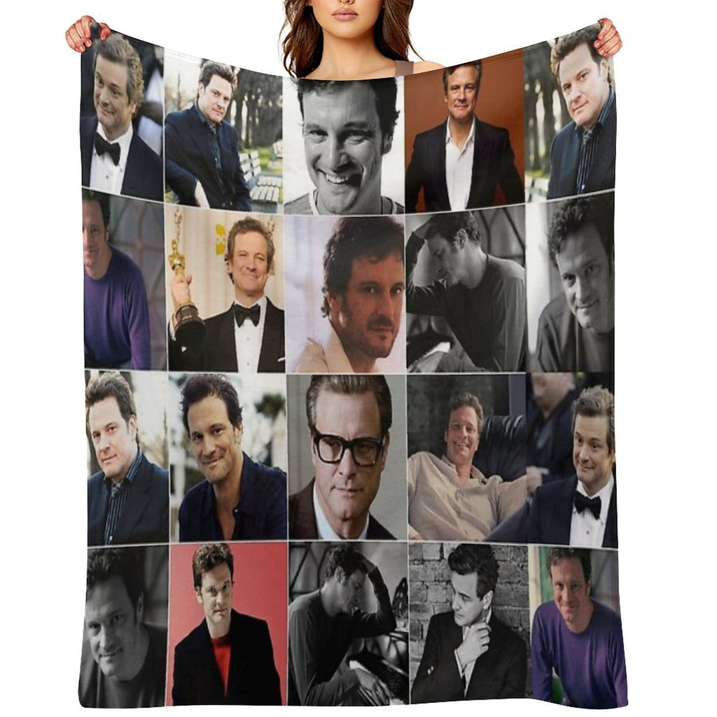 Colin Firth Photo Collage Compact Throw Blanket