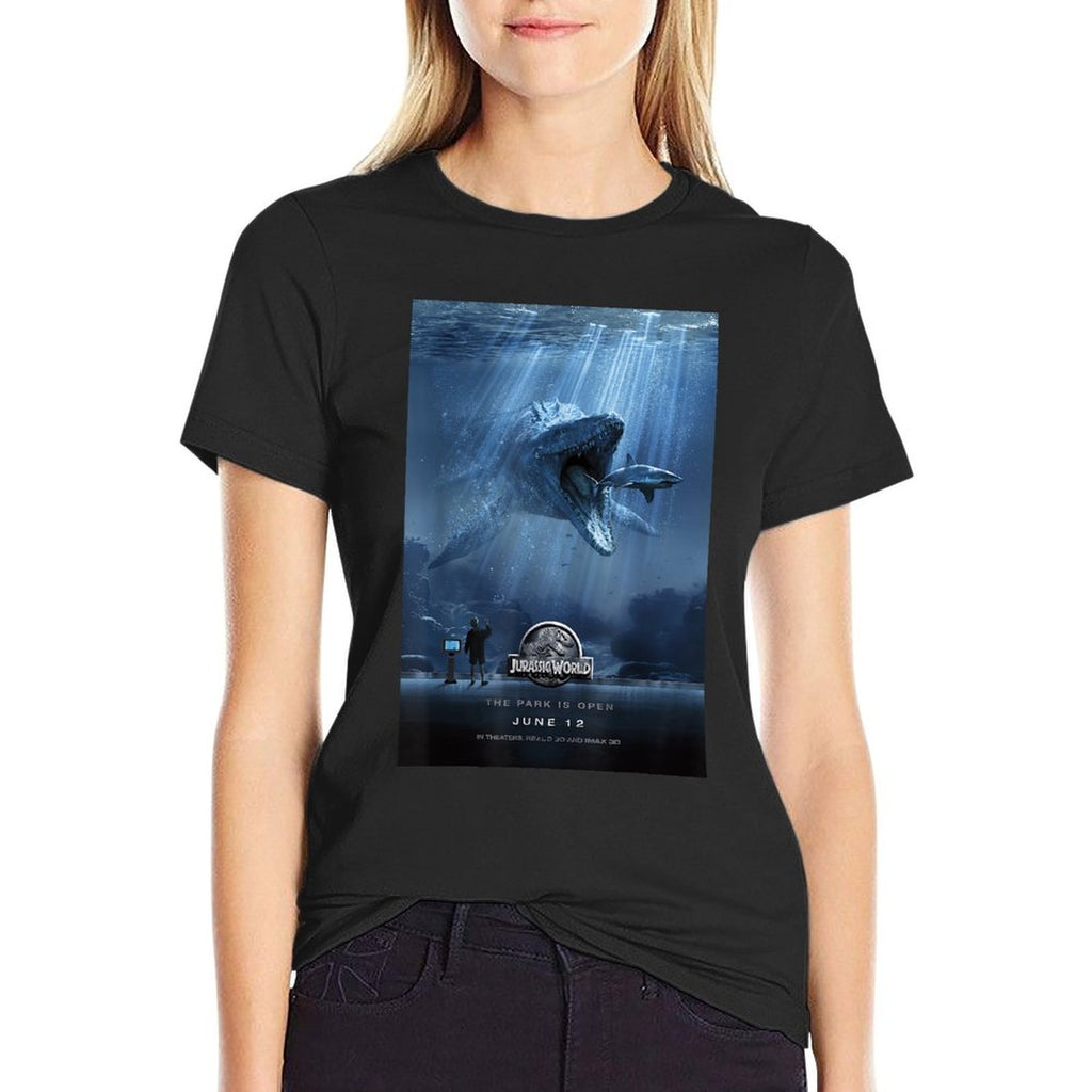 Jurassic World Mosasaurus Movie Poster Graphic  Durable T-Shirt