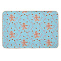 Gingerbread Man with Christmas Candy  Non-Slip Bath Mat