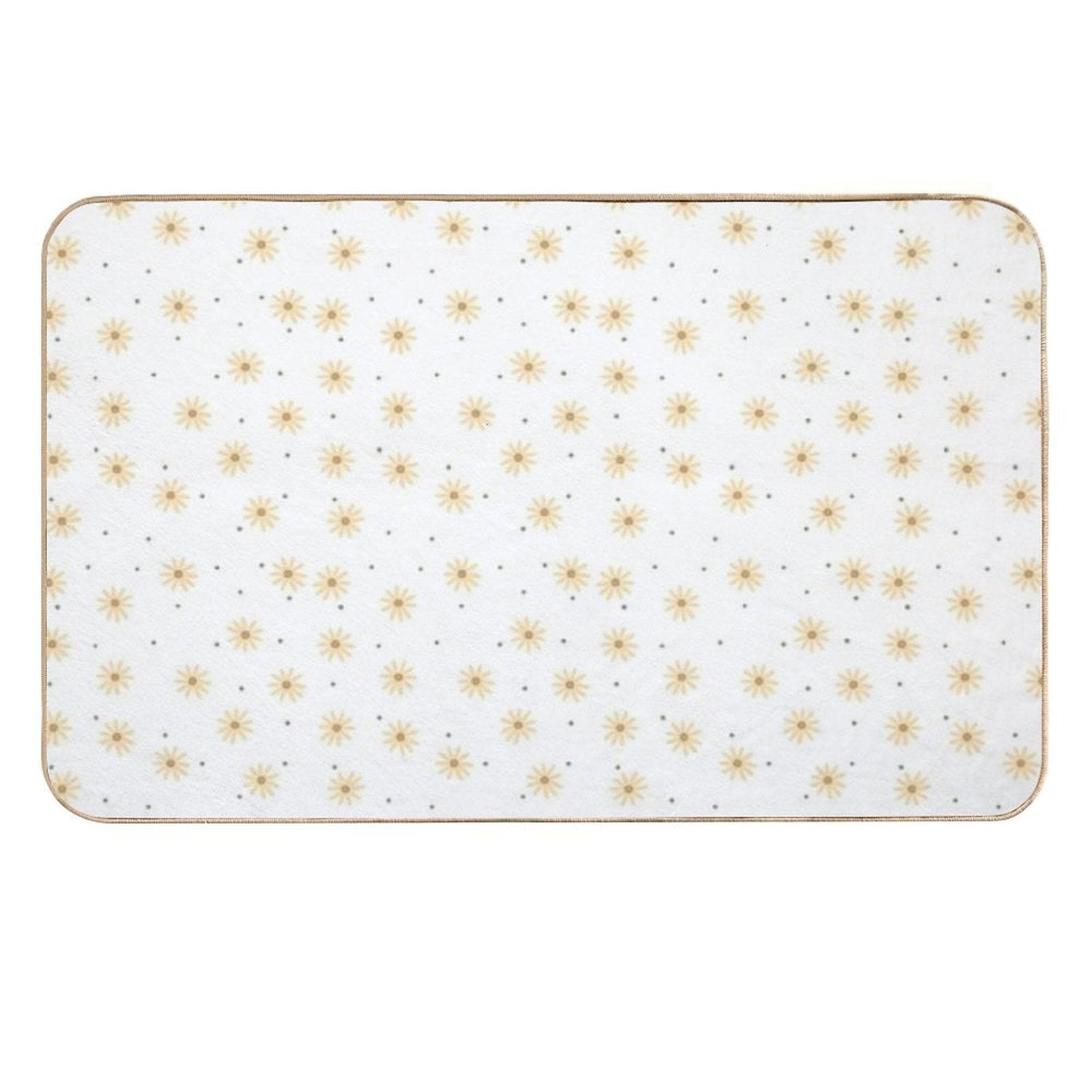 Dainty Yellow Daisies on White  Dirt-Trapping Bath Mat