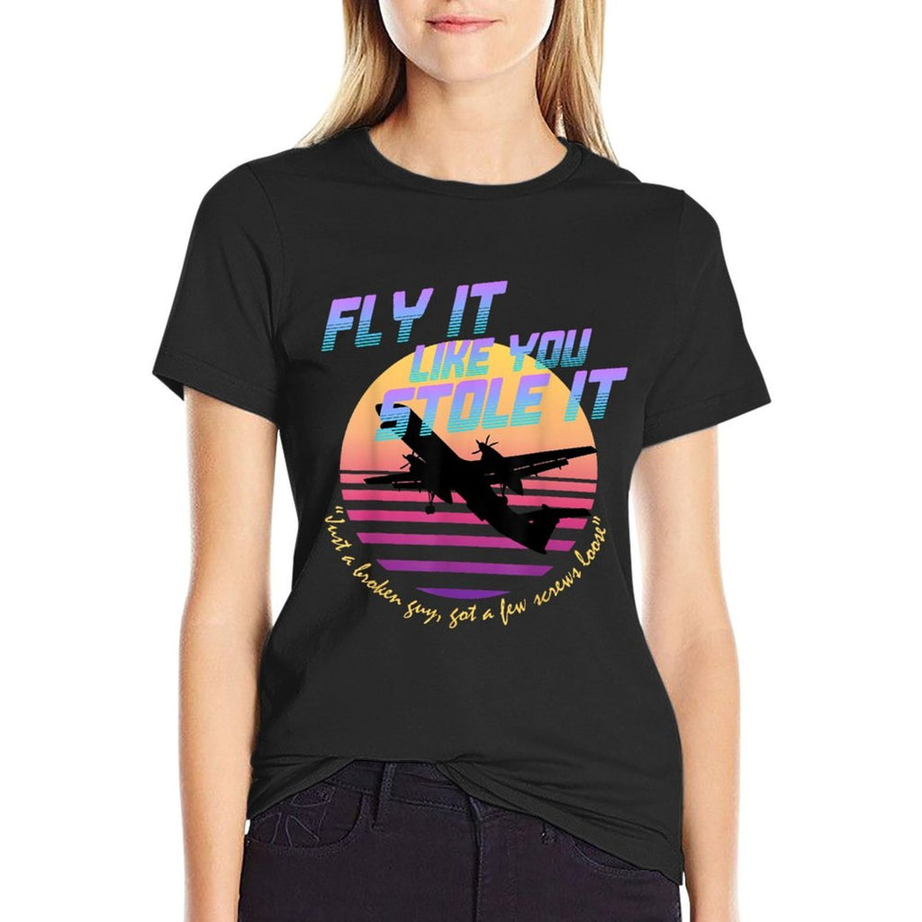 Fly It Like You Stole It - Sky King, Vaporwave, Aesthetic  Wrinkle-resistant T-Shirt
