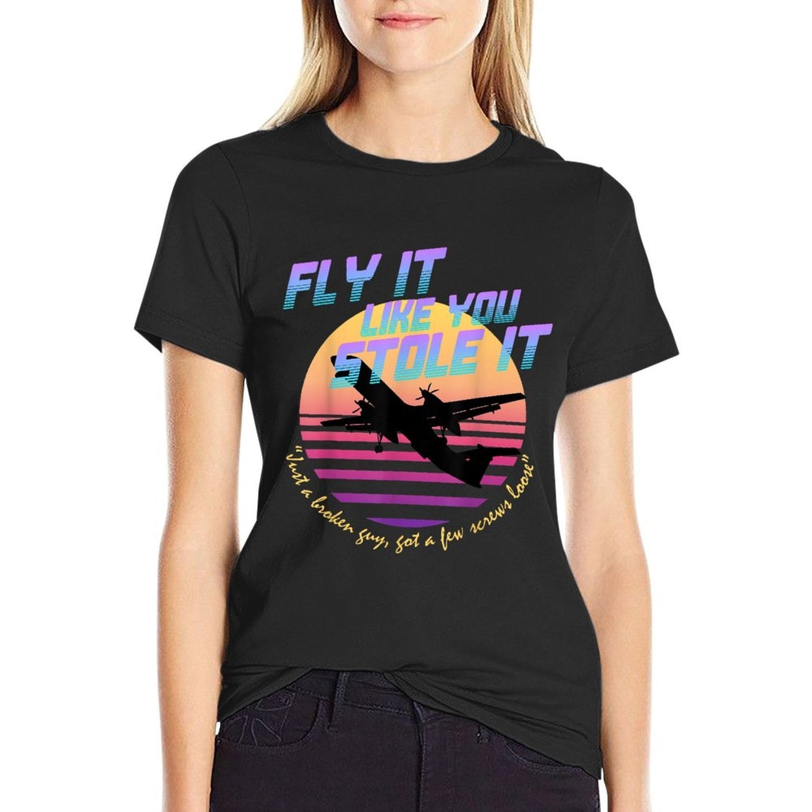 Fly It Like You Stole It - Sky King, Vaporwave, Aesthetic  Wrinkle-resistant T-Shirt