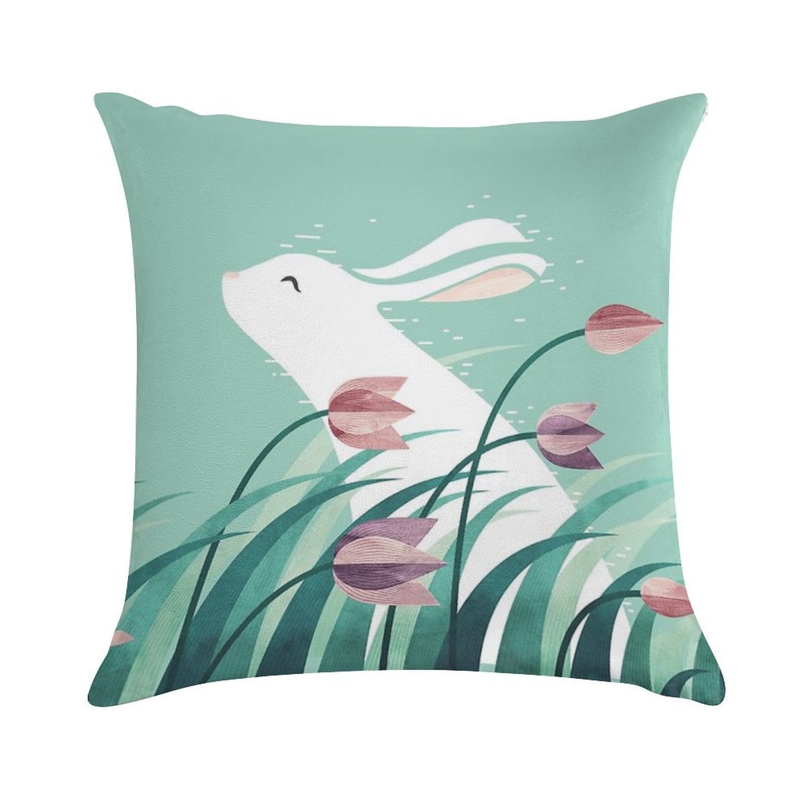Rabbit, Resting Soft Shrink-Resistant Throw Pillow