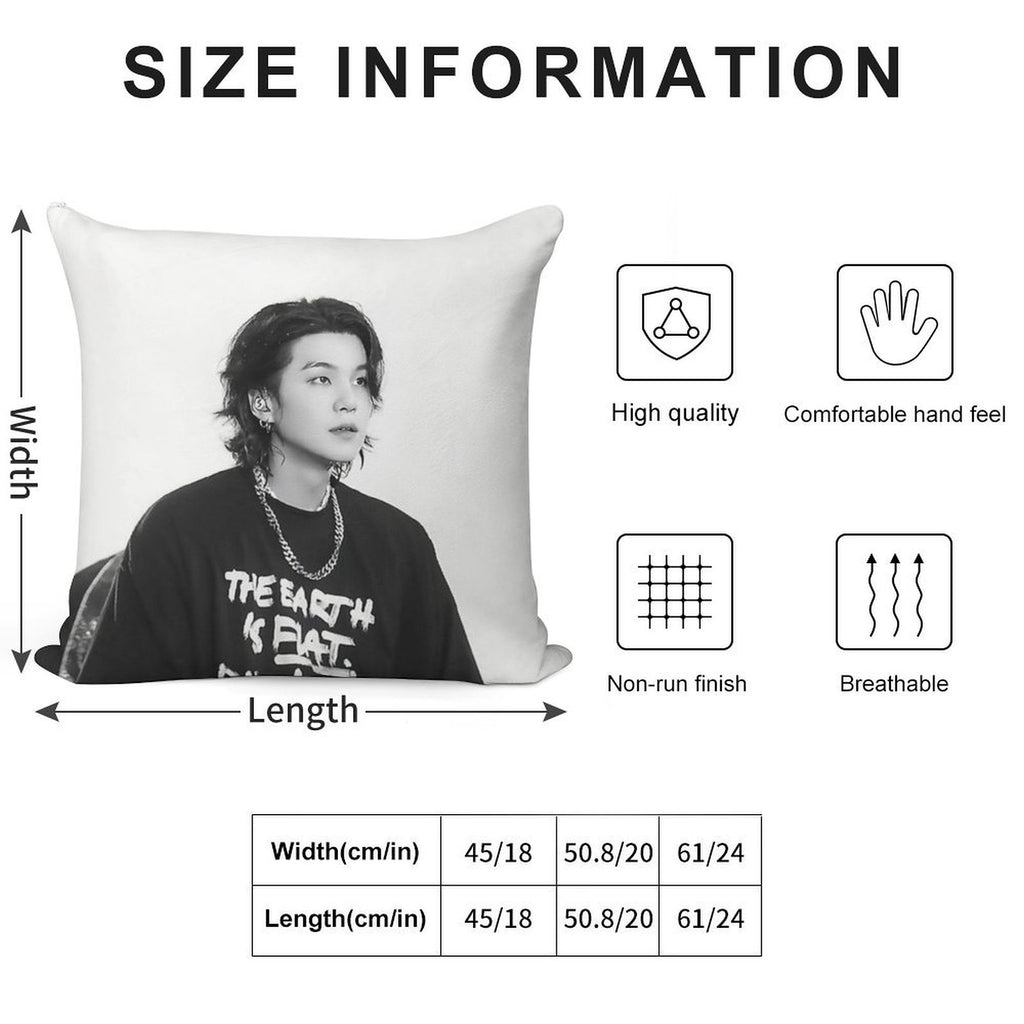Yoongi Concert Soft Skin-Friendly Throw Pillow