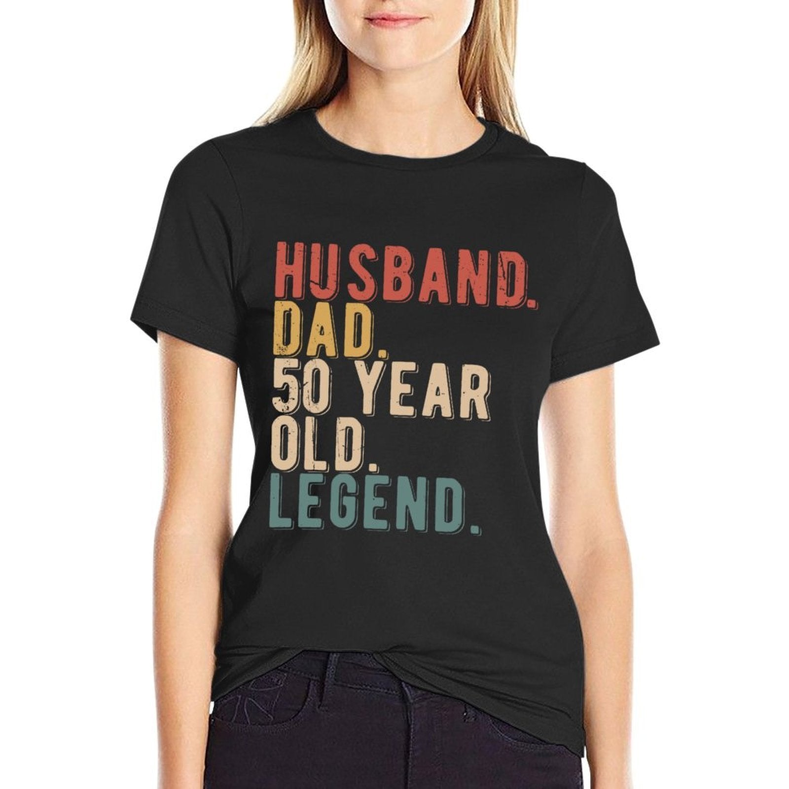 50th Birthday Decoration Gift Funny Husband Vintage Dad 1973  Fade-proof Color T-Shirt