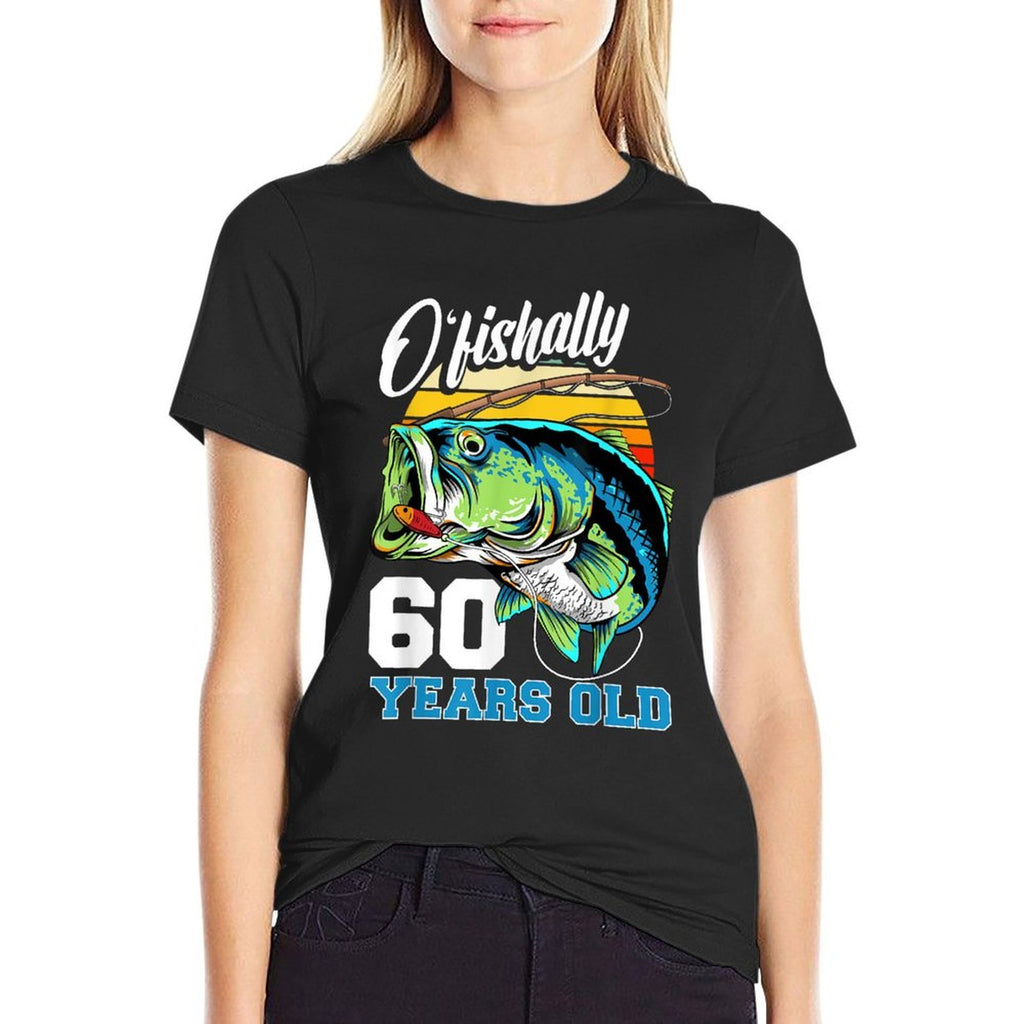 Ofishally 60 Years Old Fisherman 60th Birthday Fishing  Moisture-wicking T-Shirt