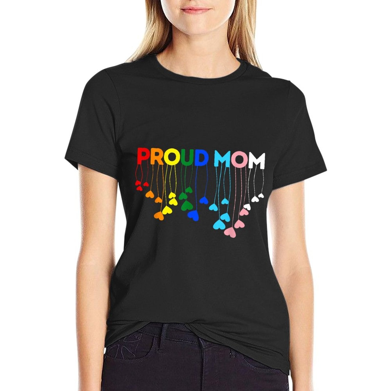 Proud Ally LGBTQ Transgender Proud Mom  Proud Trans Mom  Tagless Design T-Shirt