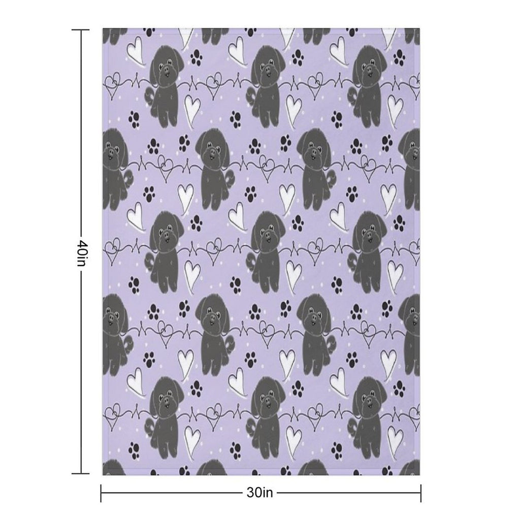 LOVE Black Shih Tzu Premium Throw Blanket