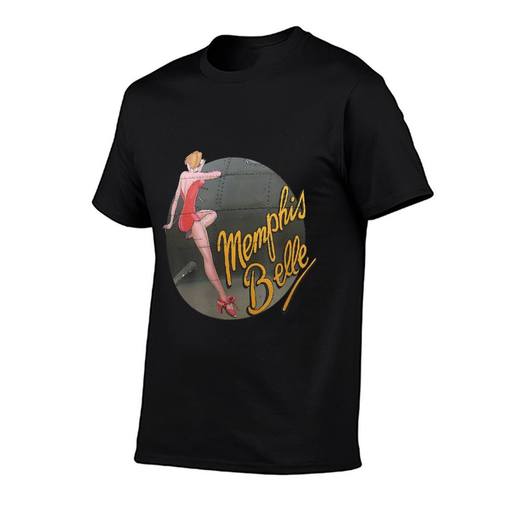 WWII B-17 Flying Fortress Memphis Belle Pin Up Girl  Rolled Sleeves T-Shirt