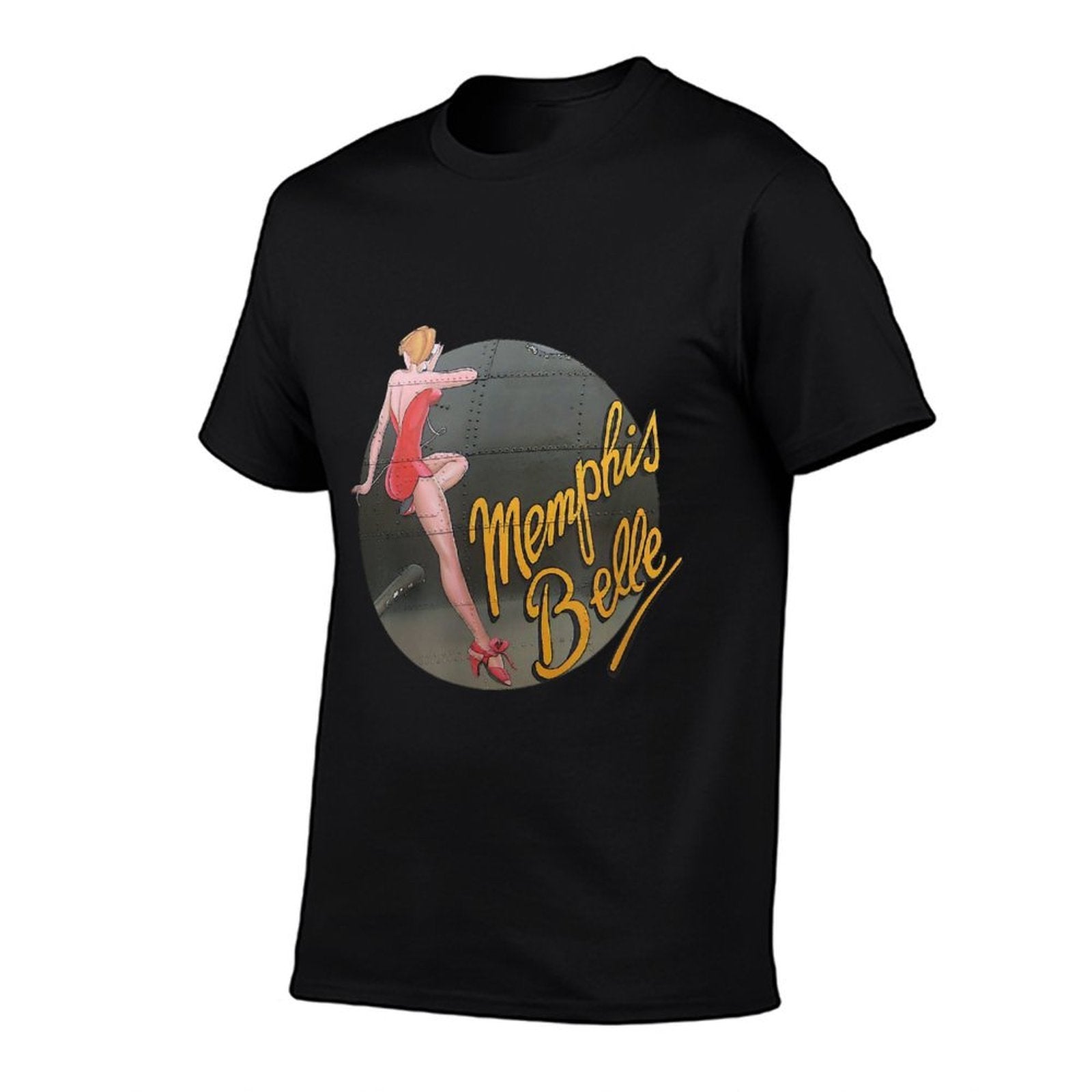 WWII B-17 Flying Fortress Memphis Belle Pin Up Girl  Rolled Sleeves T-Shirt
