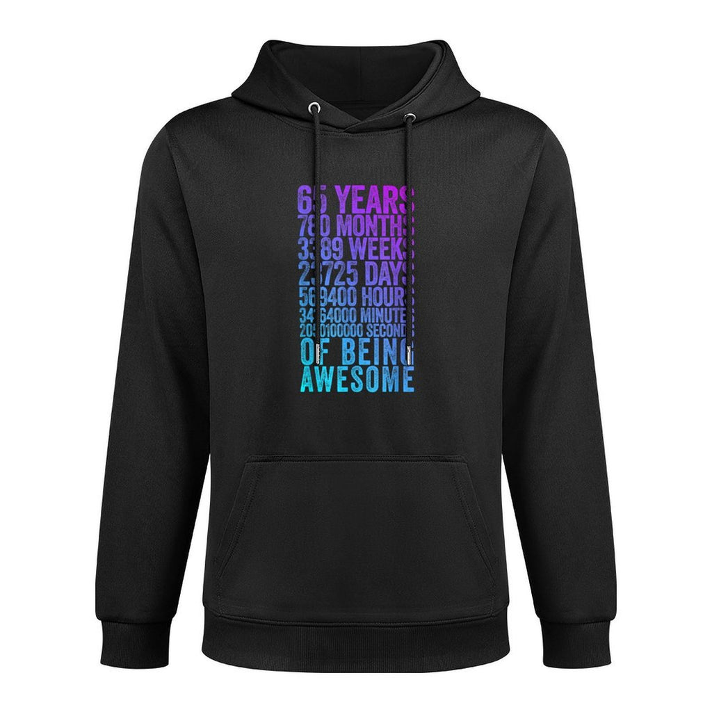 Funny 65th Birthday Old Meter Funny 65 Year Old Gifts Shape Retention Hoodie