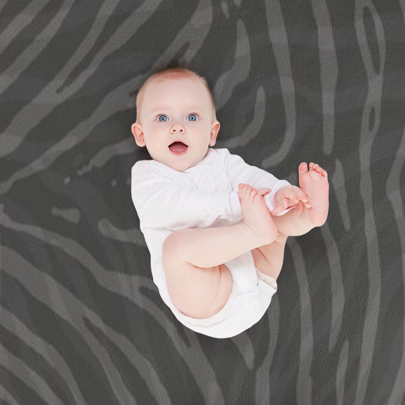 NATEX MERDC - ZEBRAX - #6D6C6B GREY Lightweight Throw Blanket