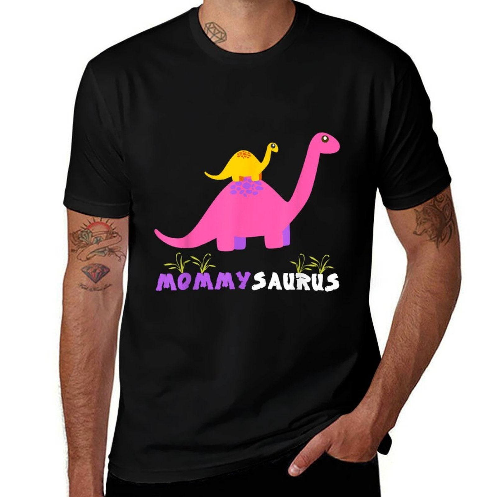 Mommysaurus Cute Mother Dinosaur Mommy Saurus Matching  High-quality Stitching T-Shirt