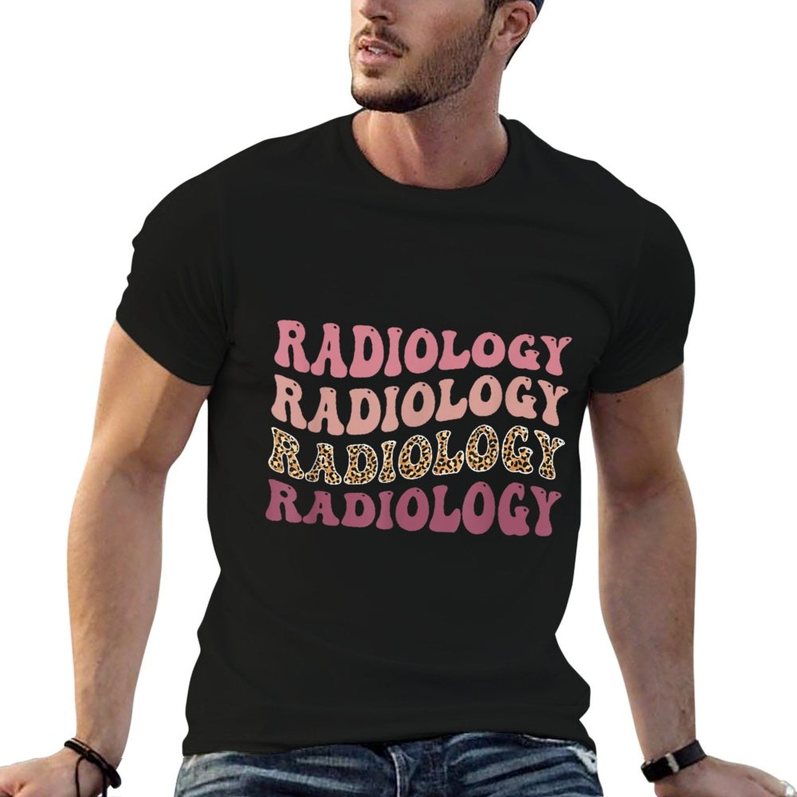 Radiology Leopard Technician Xray Tech Boho Nurse Men Women  Durable T-Shirt