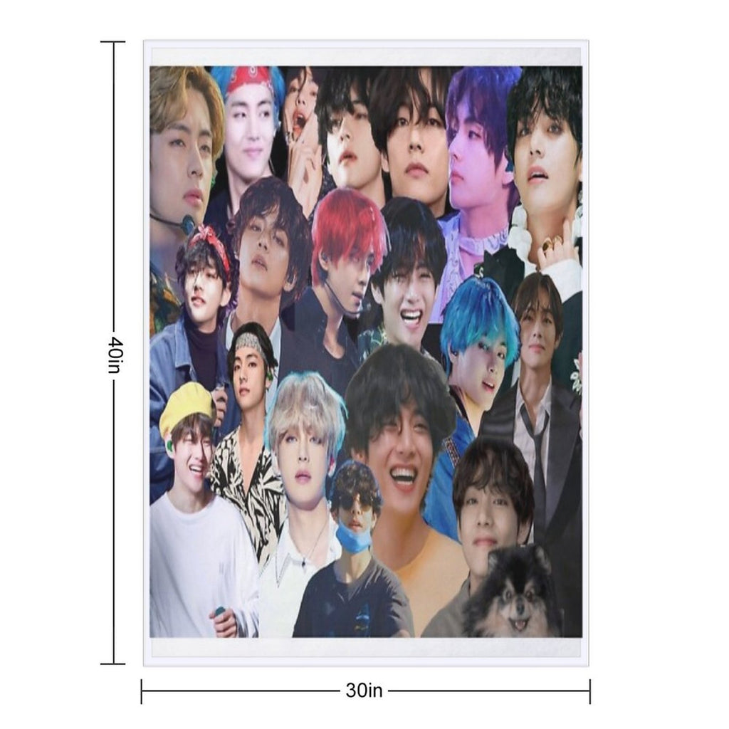 Kim Tae-Hyung (V from BTS) Shrink-resistant Throw Blanket