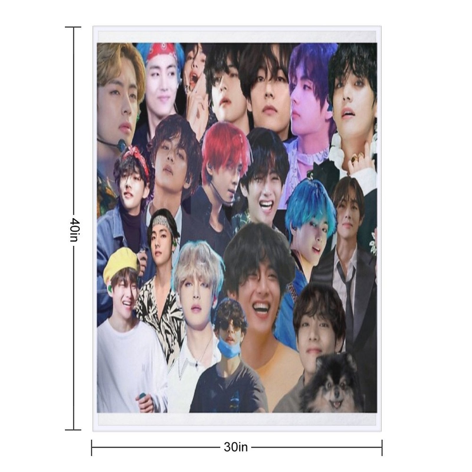 Kim Tae-Hyung (V from BTS) Shrink-resistant Throw Blanket