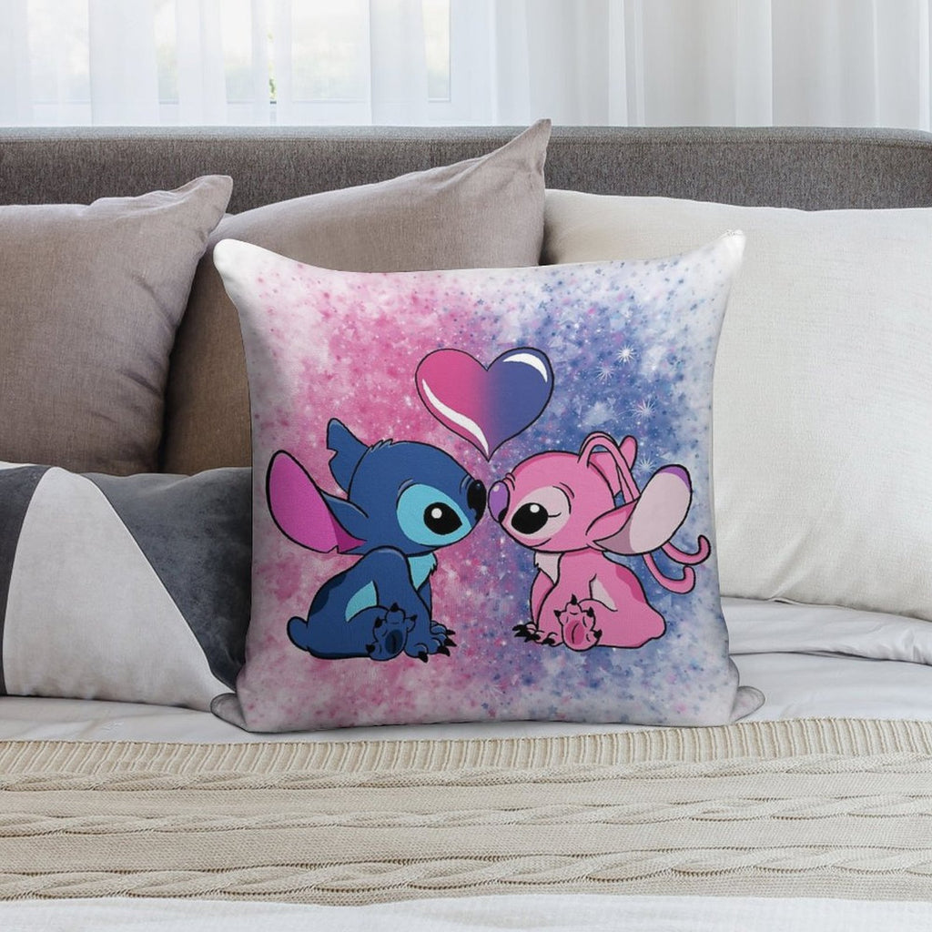 Stitch And Angel Soft Shrink-Resistant Throw Pillow