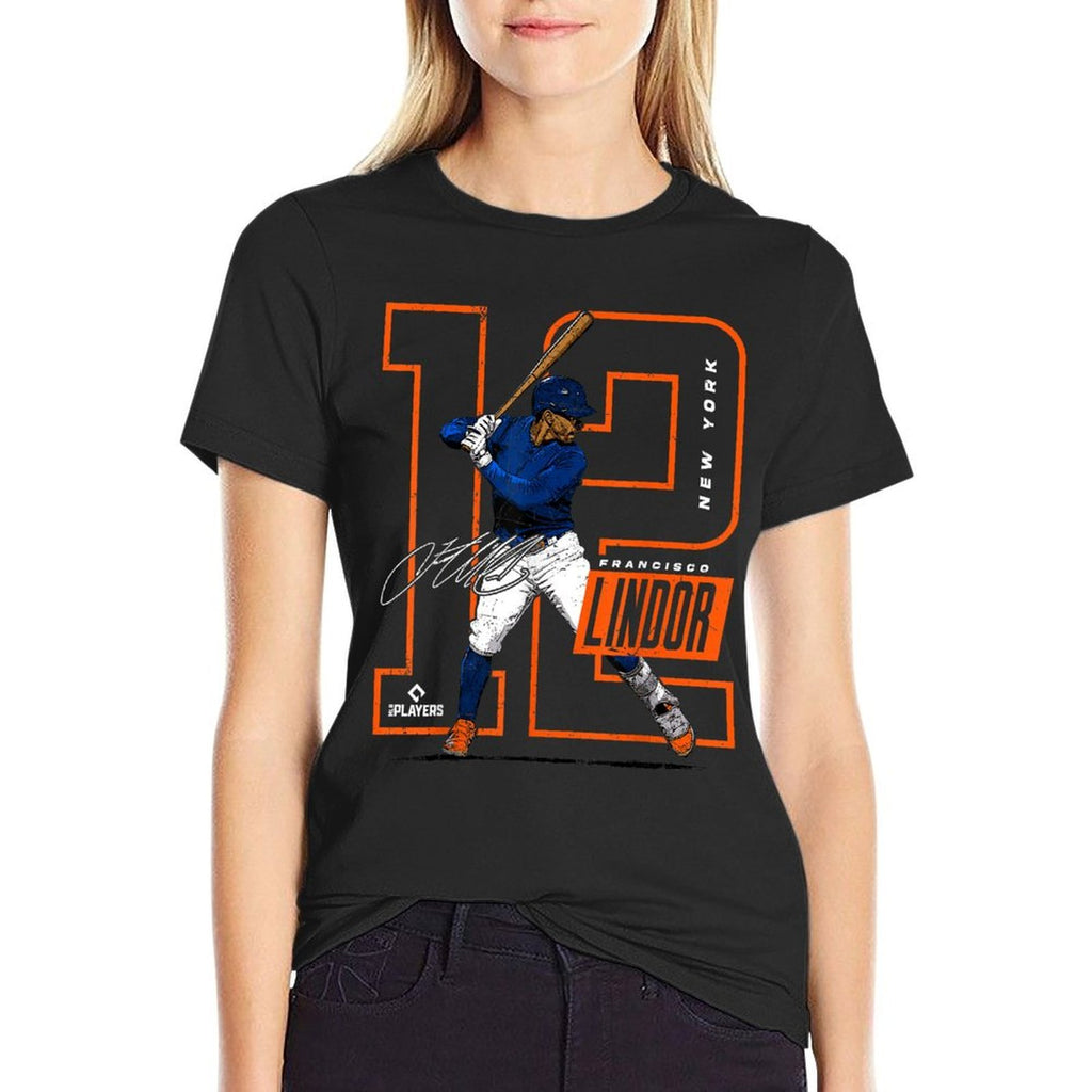Francisco Lindor  New York Baseball MLB Player  MLBLIN4007  Cotton T-Shirt
