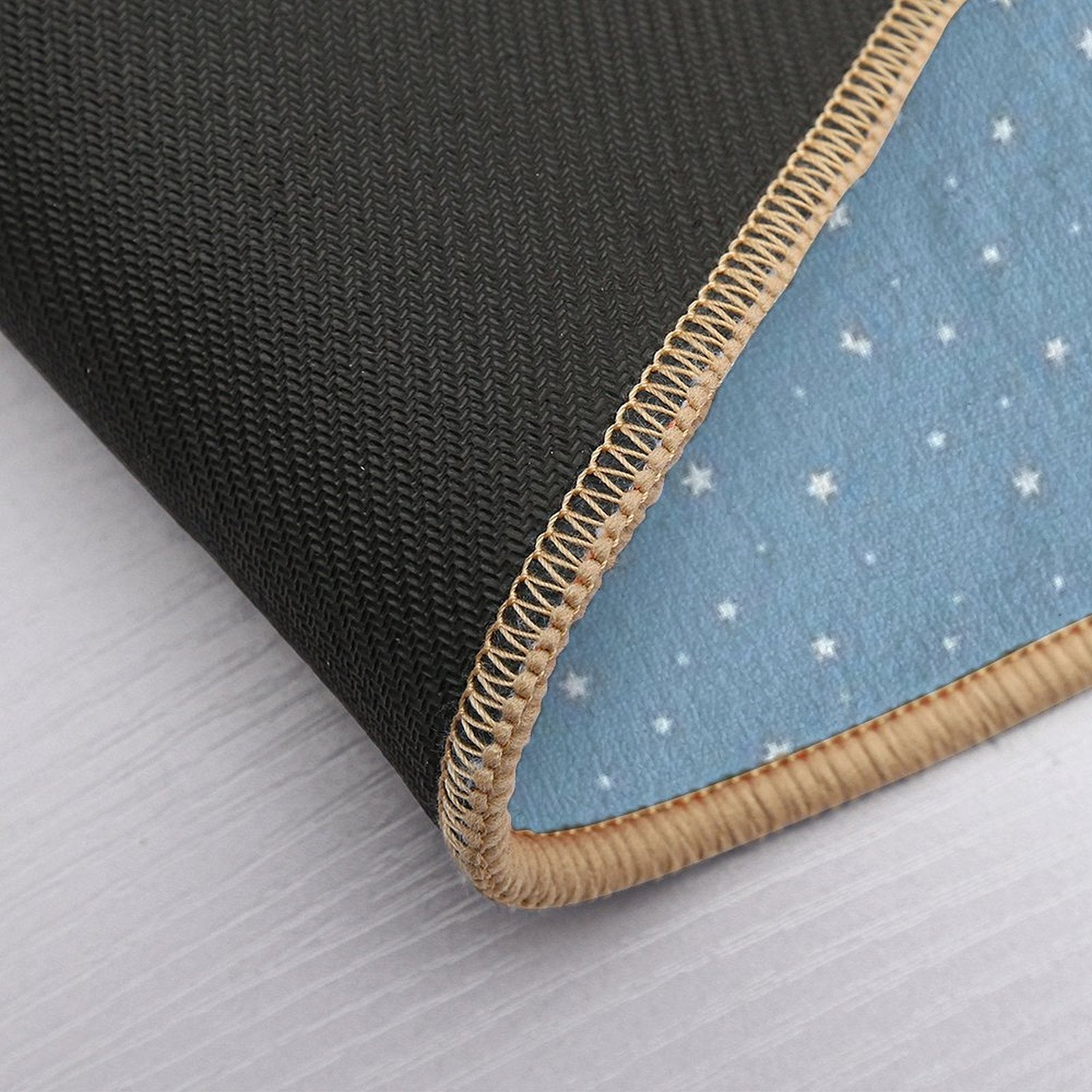 White Stars with Blue Background  Non-Slip Bath Mat