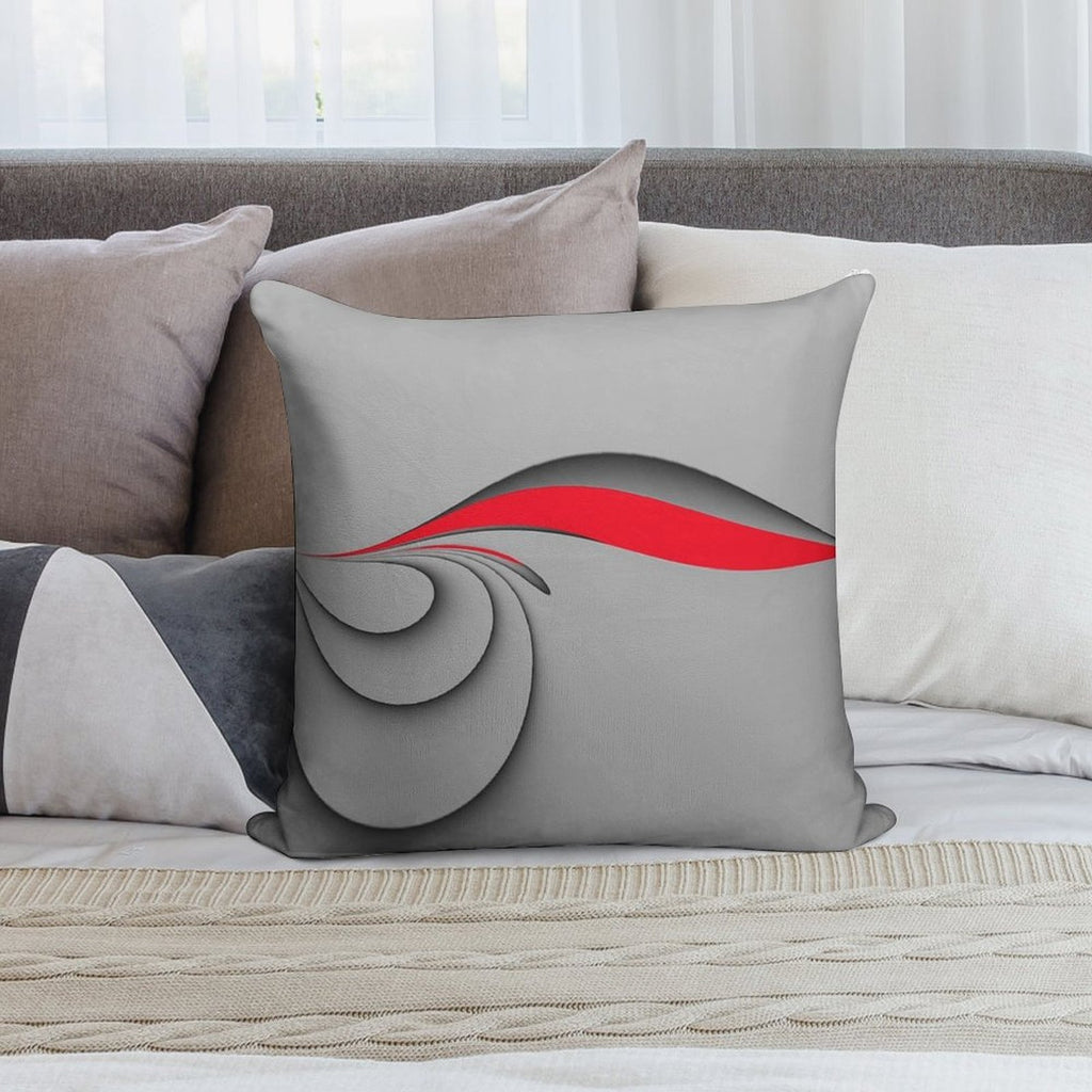Grey And Red Soft Washable Throw Pillow