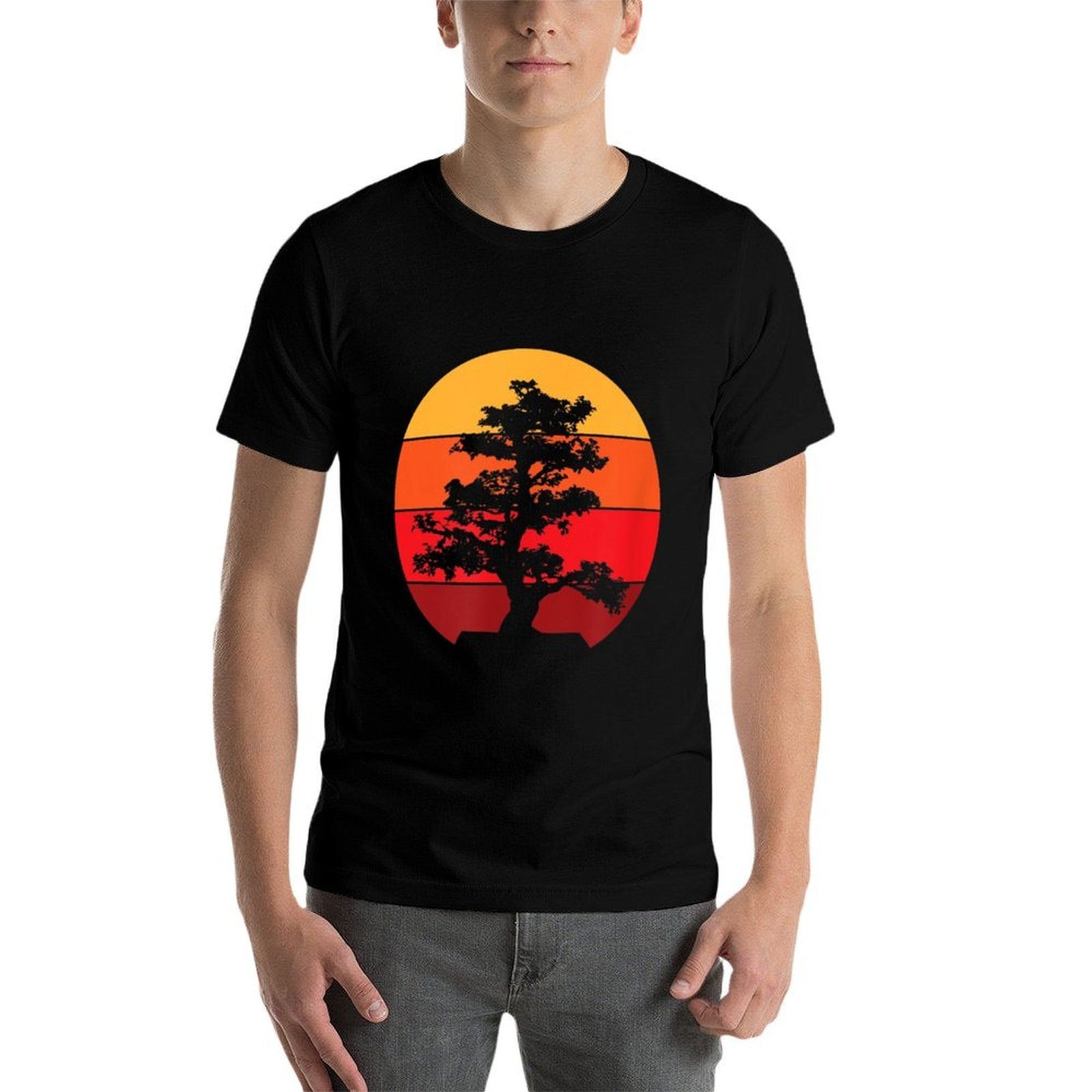 Pacific Ocean Beach Bonsai Tree Sun Retro Vintage  Odor-resistant T-Shirt