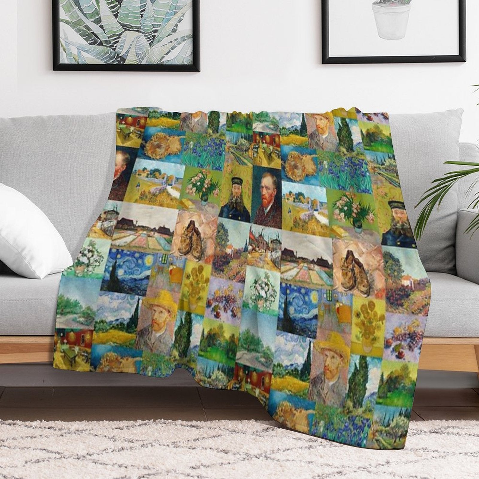 Van Gogh Collage Premium Throw Blanket