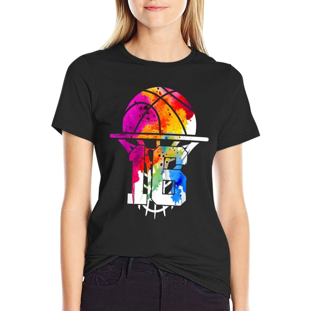 16 YEARS BASKETBALL 16TH BIRTHDAY  Trendy Pattern T-Shirt