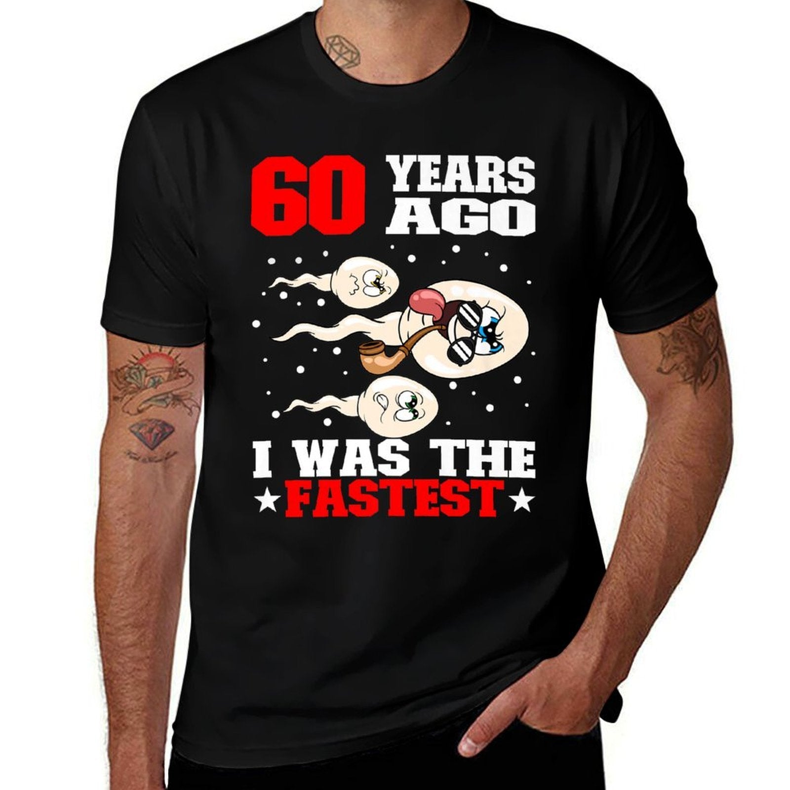 60 Years Ago I Was The Fastest Sperm 60th Birthday Premium  Affordable Price T-Shirt