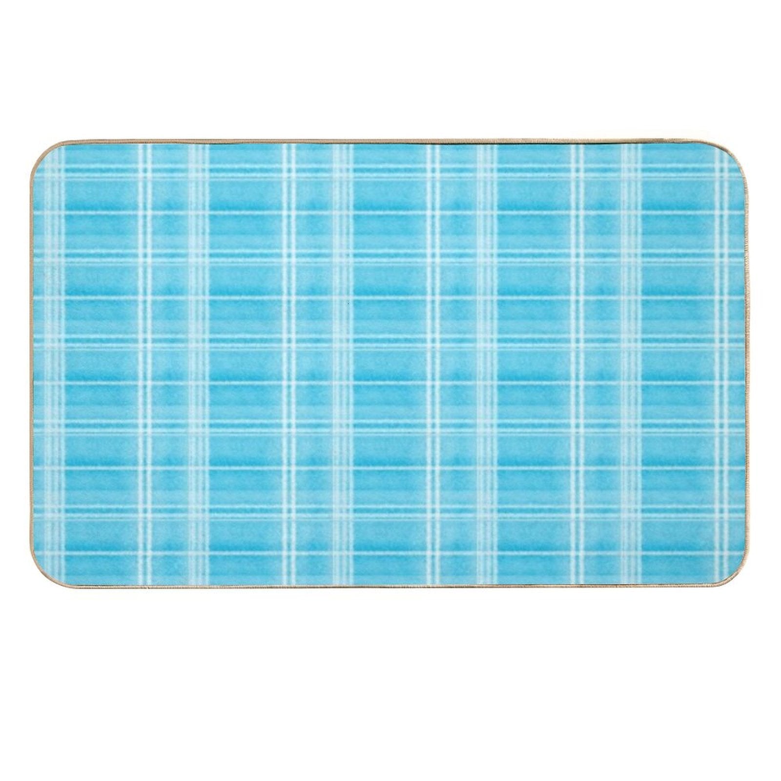 Tartan Ice Blue  Dirt-Trapping Bath Mat