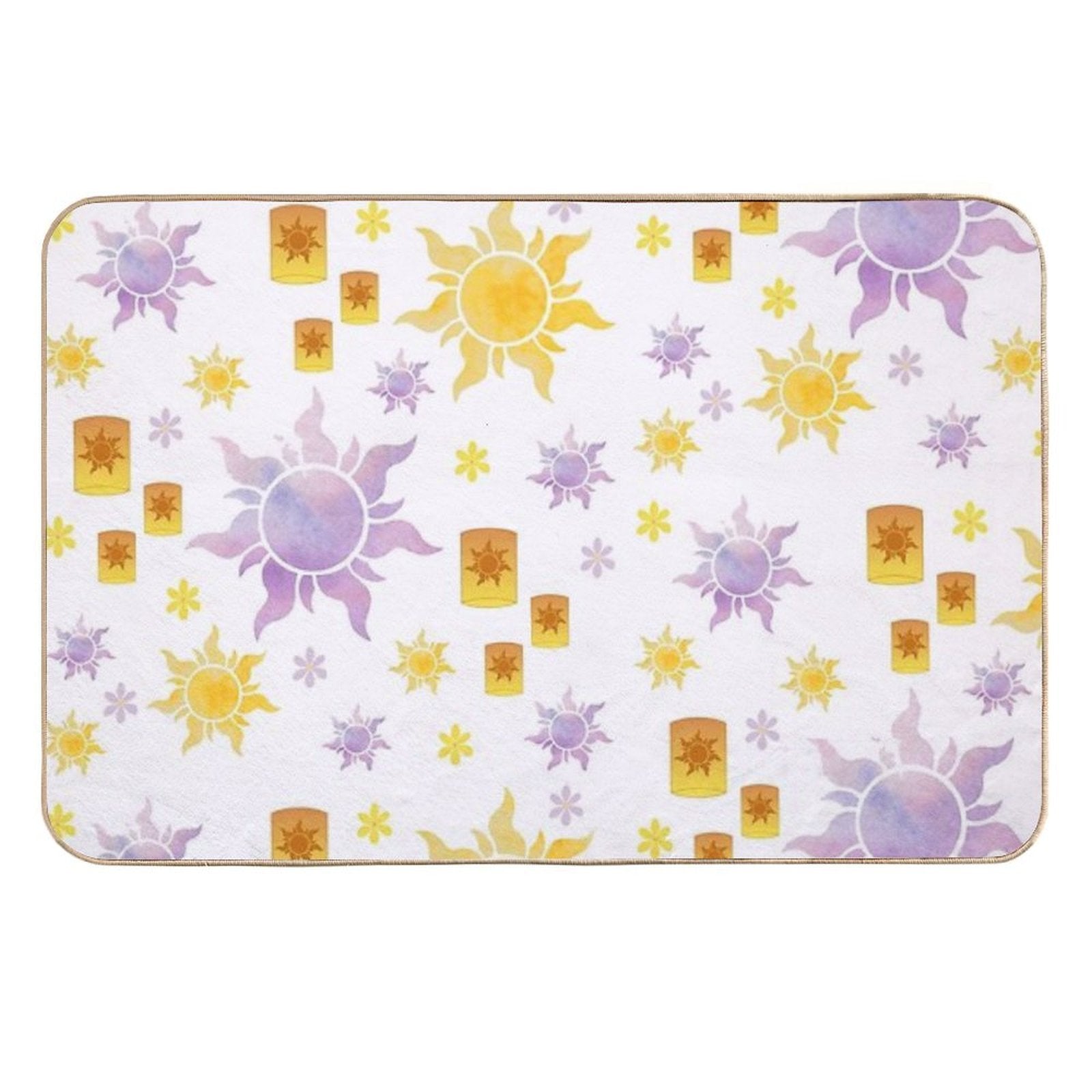 Tangled Sun Pattern  Easy Maintenance Bath Mat