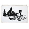 The Girl And Mountains  Fade-Resistant Bath Mat