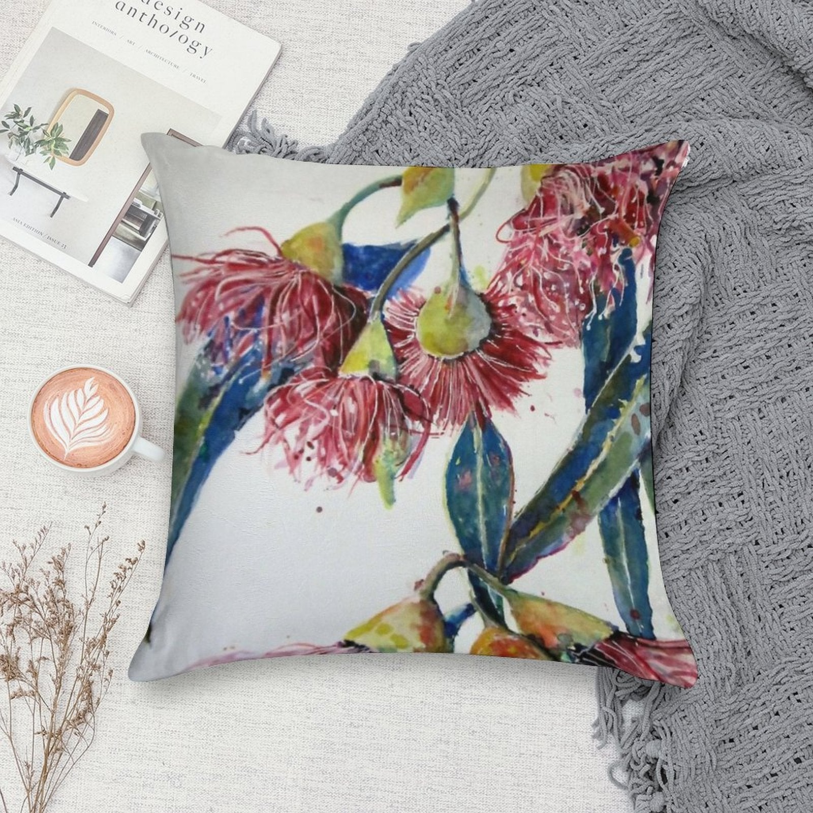 Eucalyptus Gum Blossoms2 Soft Multiple Sizes Throw Pillow