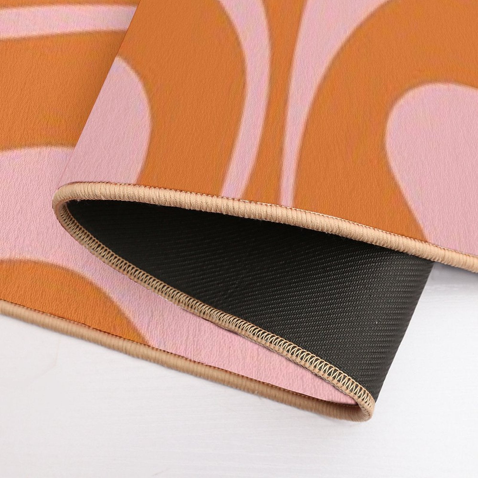 Liquid Candy Retro Abstract Pattern in Pink And Orange  Slip-Resistant Bath Mat
