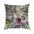 Punk Rock Music Flyers Collage Soft Anti-Pilling Throw Pillow