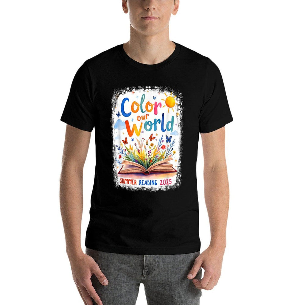 Color Our World Summer Reading Book Wildflowers Butterflies  Oversized Silhouette T-Shirt