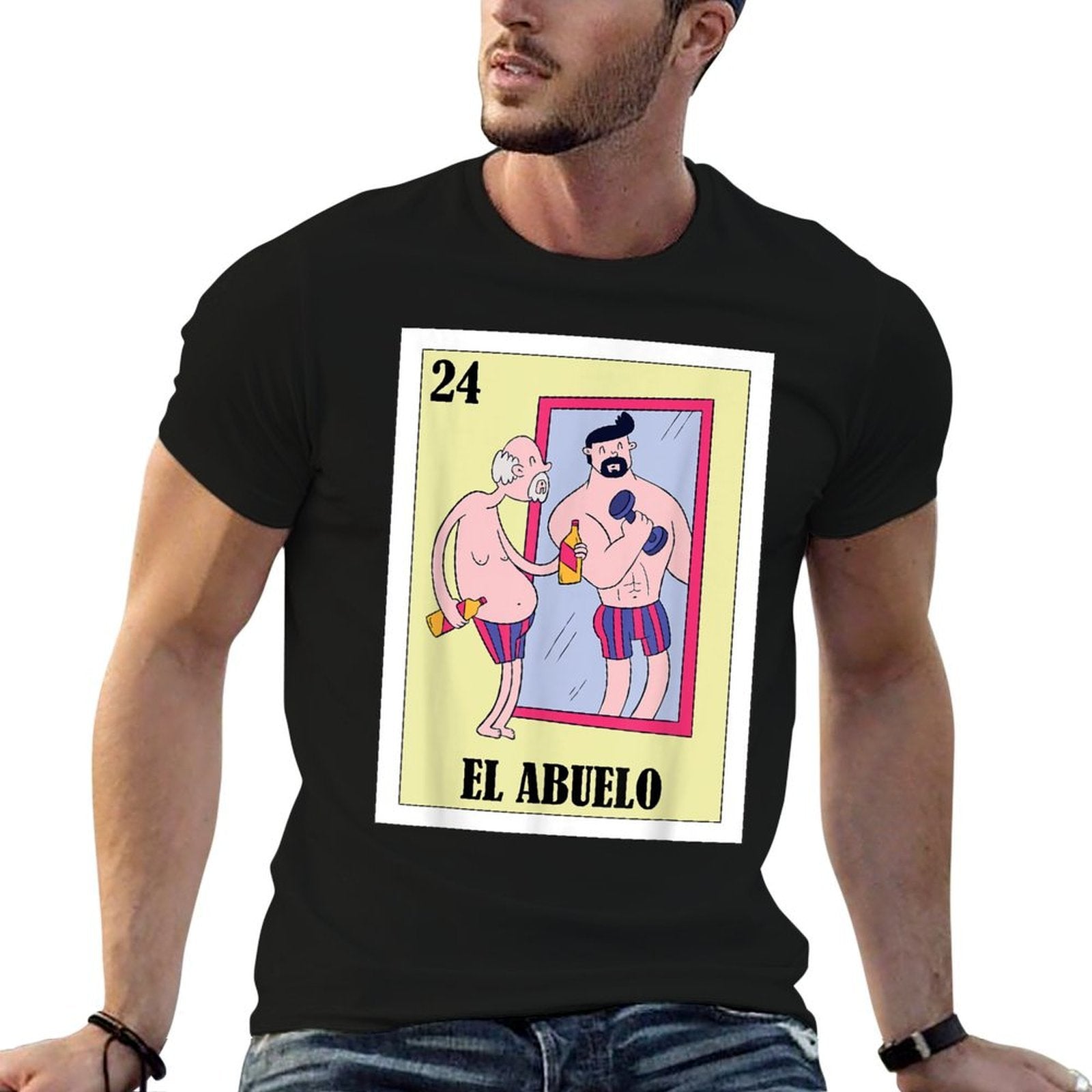 Funny Mexican Design for Grandpa in Mirror - El Abuelo  Versatile T-Shirt