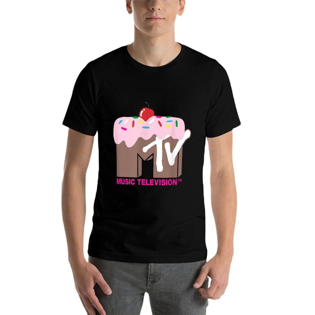MTV Music Television Vintage 80s Cupcake  Sprinkles Logo  Graphic-printed T-Shirt