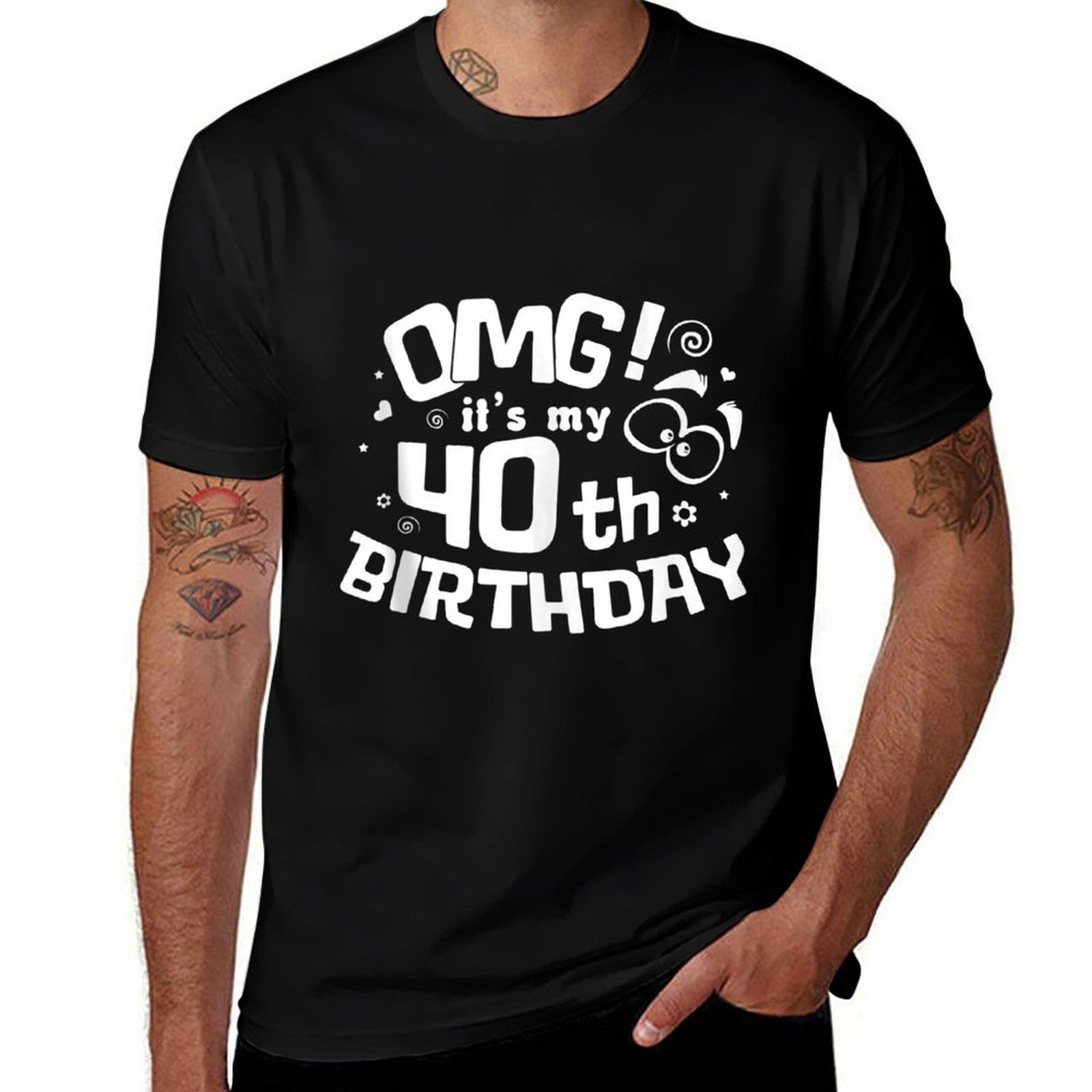 Omg It's My 40th Birthday Forty Birthday Gift Party  Summer-ready Fabric T-Shirt