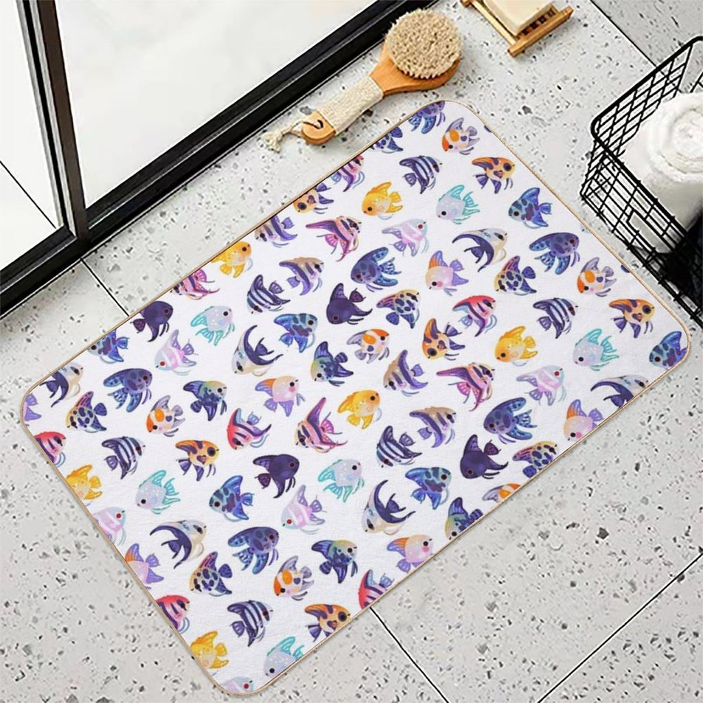 Angelfish! (freshwater) - No Text Or Bright  Absorbent Bath Mat