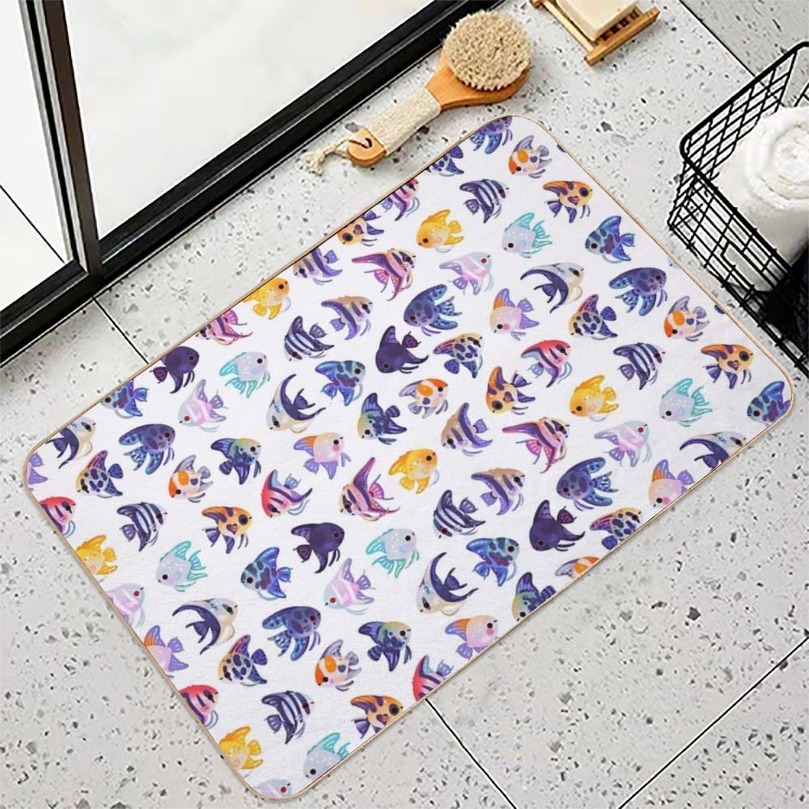 Angelfish! (freshwater) - No Text Or Bright  Absorbent Bath Mat