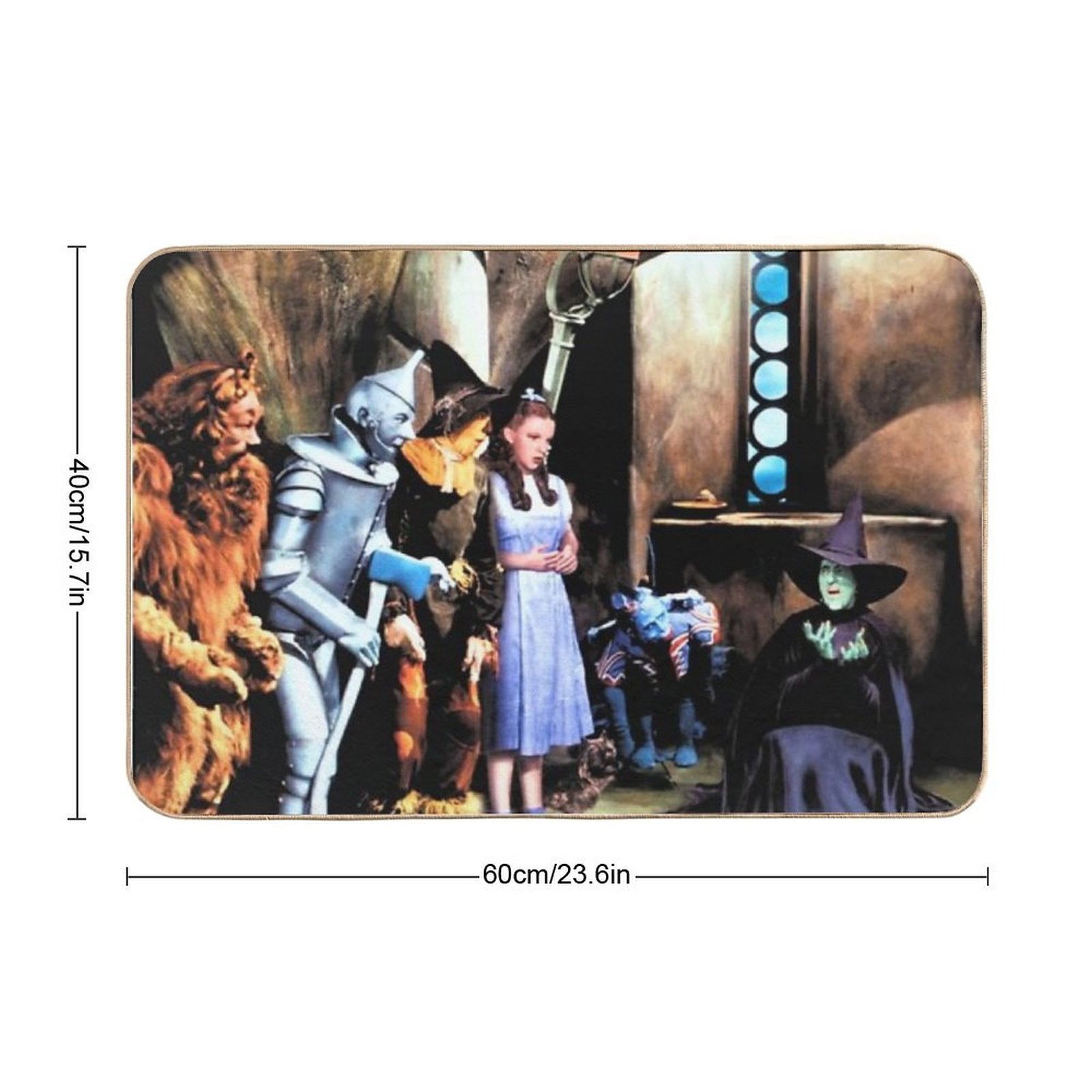 Colorized Vintage Design Print Stills  Oz Melting with  Mask  Anti-Trip Bath Mat