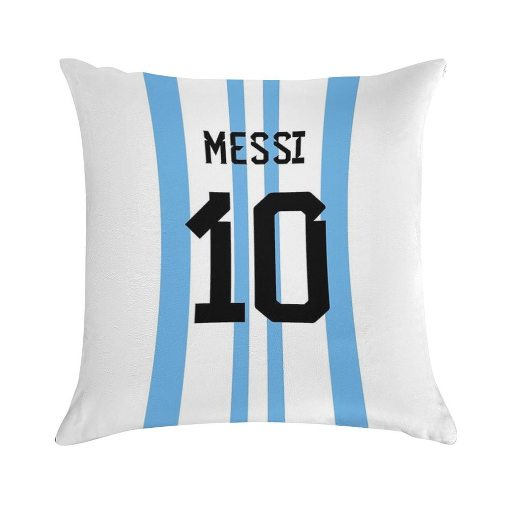 Messi 10 Soft Shrink-Resistant Throw Pillow