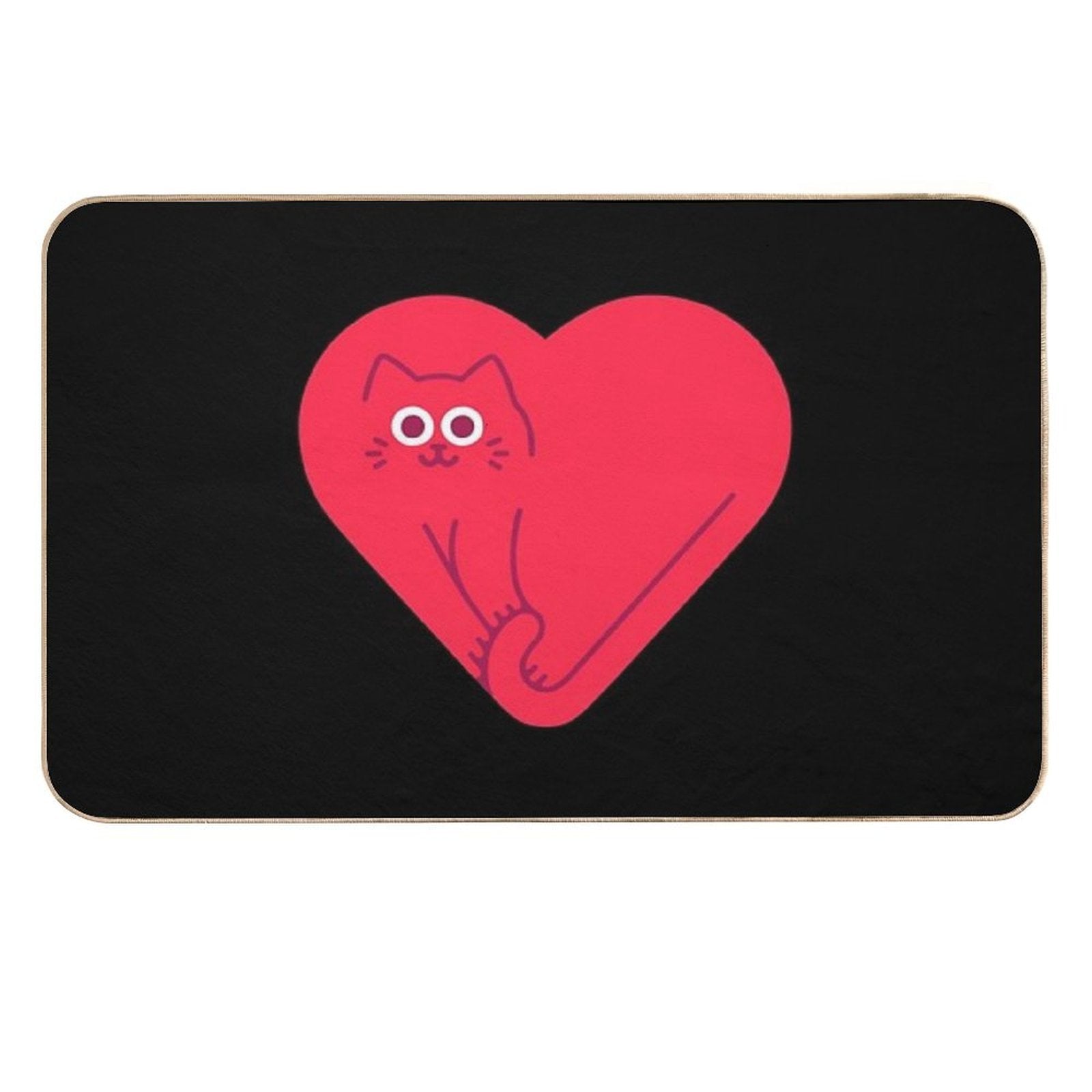 Cute Cat Heart  Toxin-Free Bath Mat