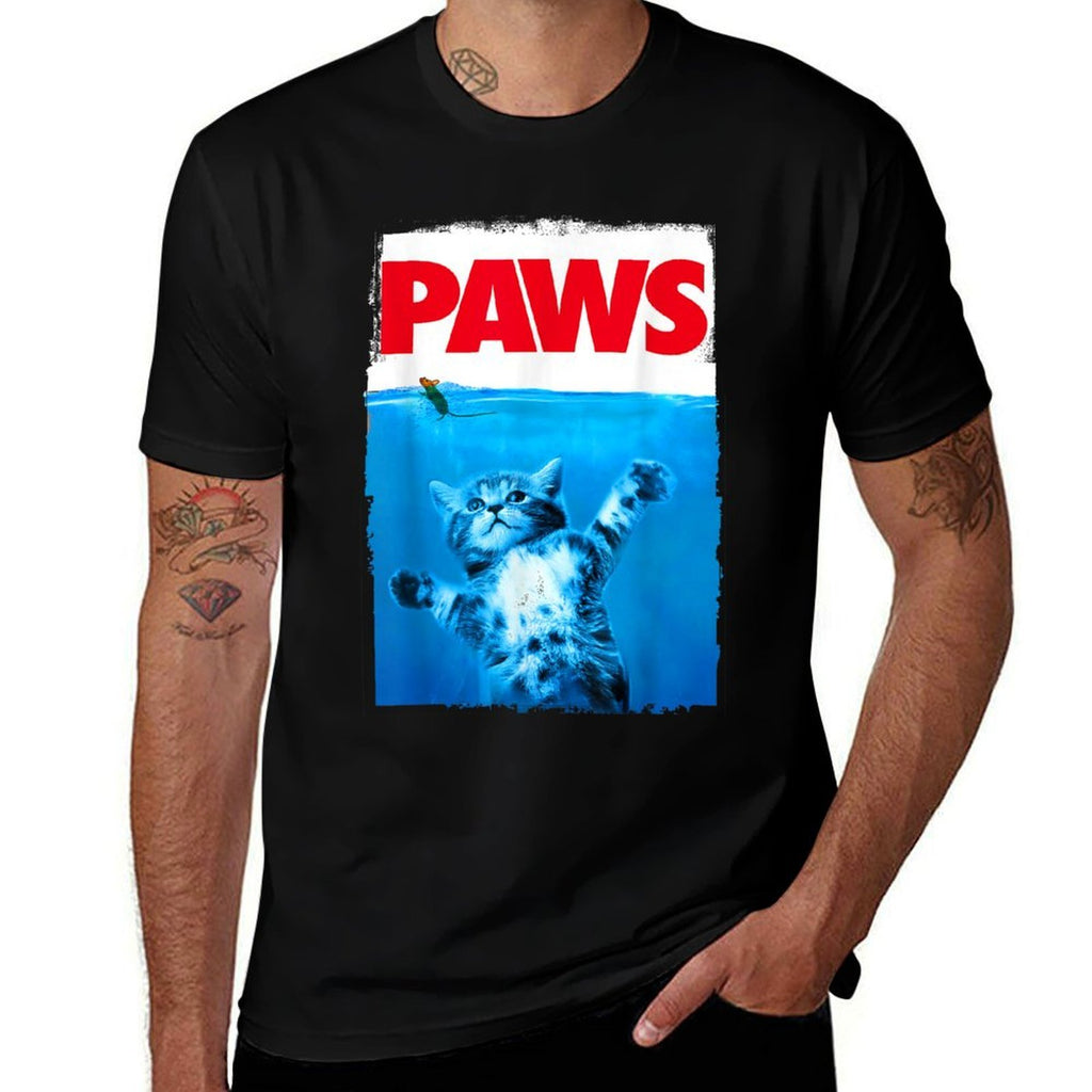 Xiongying Paws Cat And Mouse Top, Cute Funny Cat Lover Parody  Cotton T-Shirt